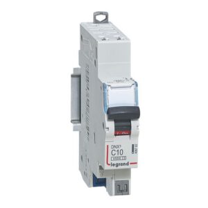 406782 Disjoncteur phase neutre 1P+N 10A Courbe C - 4.5/6kA - Bornes AUTO - 1 module - Legrand DNX3