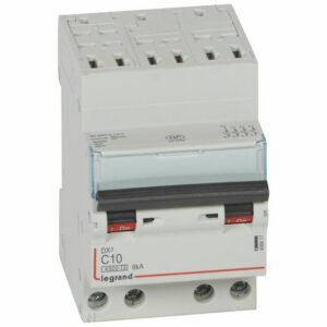406917 Disjoncteur tétrapolaire 10A - 4P Courbe C - 4,5/6kA - Automatique et vis - Legrand DX3