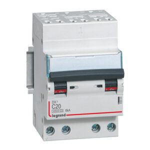 406920 Disjoncteur tétrapolaire 20A - 4P Courbe C - 4,5/6kA - Automatique et vis - Legrand DX3