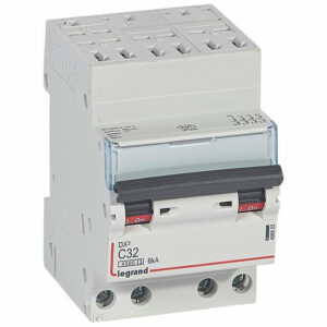 406922 Disjoncteur tétrapolaire 32A - 4P Courbe C - 4,5/6kA - Automatique et vis - Legrand DX3