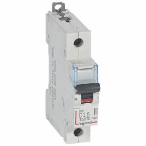 407645 Disjoncteur unipolaire 0.5A - 1P Courbe C - 6/10kA - À vis - Legrand DX3