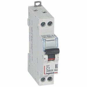 407692 Disjoncteur unipolaire + neutre 1A - 1P+N Courbe C - 6/10kA - À vis - Legrand DX3