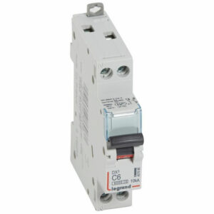 407696 Disjoncteur unipolaire + neutre 6A - 1P+N Courbe C - 6/10kA - À vis - Legrand DX3