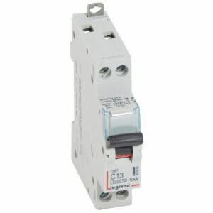 407699 Disjoncteur unipolaire + neutre 13A - 1P+N Courbe C - 6/10kA - À vis - Legrand DX3