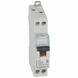 407702 Disjoncteur unipolaire + neutre 25A - 1P+N Courbe C - 6/10kA - À vis - Legrand DX3