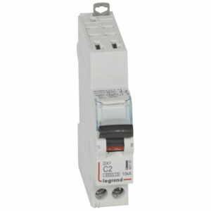 407707 Disjoncteur unipolaire + neutre 2A - 1P+N Courbe C - 6/10kA - Automatique et vis - Legrand DX3