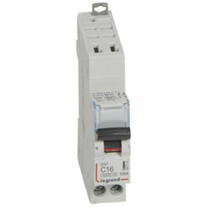 407714 Disjoncteur unipolaire + neutre 16A - 1P+N Courbe C - 6/10kA - Automatique et vis - Legrand DX3