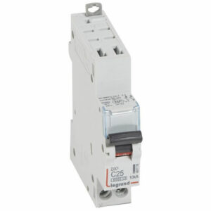 407716 Disjoncteur unipolaire + neutre 25A - 1P+N Courbe C - 6/10kA - Automatique et vis - Legrand DX3