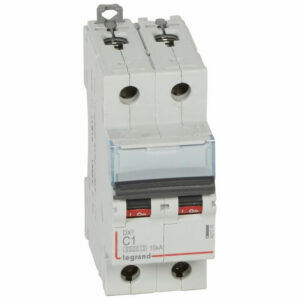 407776 Disjoncteur bipolaire 1A - 2P Courbe C - 6/10kA - À vis - Legrand DX3