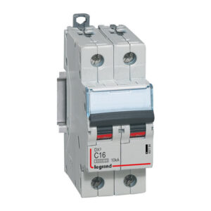 407784 Disjoncteur bipolaire 16A - 2P Courbe C - 6/10kA - À vis - Legrand DX3