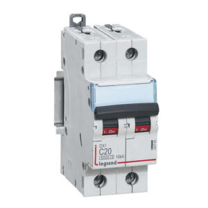 407785 Disjoncteur bipolaire 20A - 2P Courbe C - 6/10kA - À vis - Legrand DX3