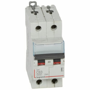 407790 Disjoncteur bipolaire 63A - 2P Courbe C - 6/10kA - À vis - Legrand DX3
