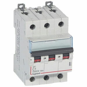 407821 Disjoncteur triphasé 1A - 3P Courbe C - 6/10kA - À vis - Legrand DX3