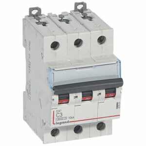 407823 Disjoncteur triphasé 3A - 3P Courbe C - 6/10kA - À vis - Legrand DX3