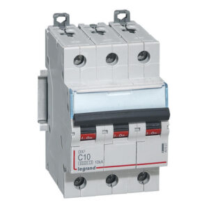 407827 Disjoncteur triphasé 10A - 3P Courbe C - 6/10kA - À vis - Legrand DX3