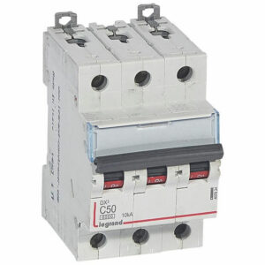 407834 Disjoncteur triphasé 50A - 3P Courbe C - 6/10kA - À vis - Legrand DX3