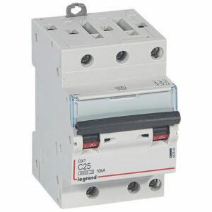 407840 Disjoncteur tripolaire 25A - 3P Courbe C - 6/10kA - À vis - Legrand DX3