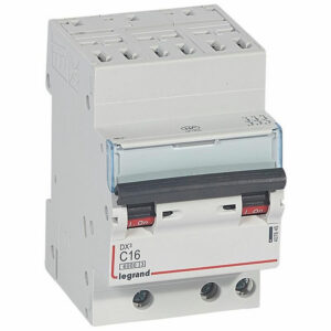 407845 Disjoncteur tripolaire 16A - 3P Courbe C - 6/10kA - Automatique et vis - Legrand DX3
