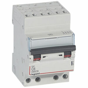 407912 Disjoncteur tétrapolaire 6A - 4P Courbe C - 6/10kA - Automatique et vis - Legrand DX3
