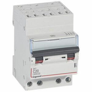 407915 Disjoncteur tétrapolaire 20A - 4P Courbe C - 6/10kA - Automatique et vis - Legrand DX3