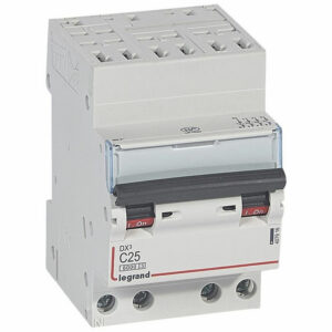 407916 Disjoncteur tétrapolaire 25A - 4P Courbe C - 6/10kA - Automatique et vis - Legrand DX3