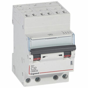 407917 Disjoncteur tétrapolaire 32A - 4P Courbe C - 6/10kA - Automatique et vis - Legrand DX3