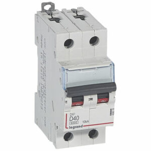408019 Disjoncteur bipolaire 40A - 2P Courbe D - 6/10kA - À vis - Legrand DX3