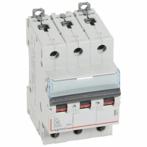 408057 Disjoncteur tripolaire 6A - 3P Courbe D - 6/10kA - À vis - Legrand DX3