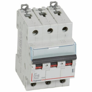 408059 Disjoncteur tripolaire 16A - 3P Courbe D - 6/10kA - À vis - Legrand DX3