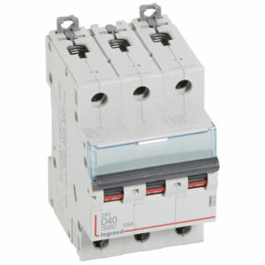 408063 Disjoncteur tripolaire 40A - 3P Courbe D - 6/10kA - À vis - Legrand DX3