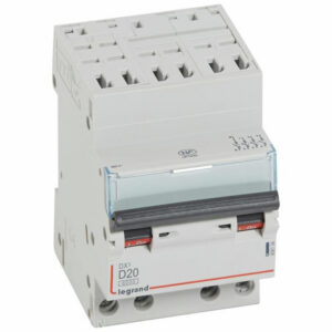 408134 Disjoncteur tétrapolaire 20A - 4P Courbe D - 6/10kA - Automatique et vis - Legrand DX3