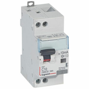 410778 Legrand Disjoncteur différentiel 10A - type AC 10mA 1P+N DX³6000 10kA