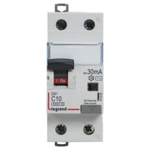 411000 Disjoncteur différentiel 10A - 30mA - Type AC - 1P+N - 2 Modules - neutre à droite - Auxiliarisable - Legrand