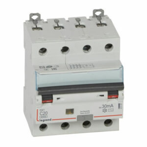 411187 Legrand Disjoncteur différentiel tétrapolaire 20A 30mA type AC - DX³6000 10kA 4P