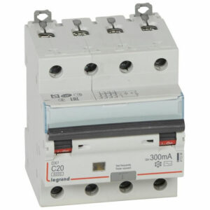 411206 Legrand Disjoncteur différentiel tétrapolaire 20A 300mA type AC - DX³6000 10kA 4P