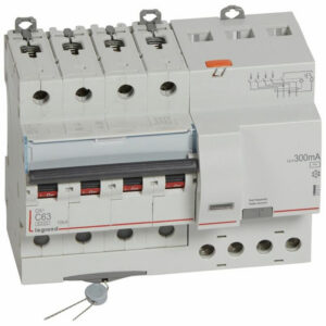 411211 Legrand Disjoncteur différentiel tétrapolaire 63A 300mA type AC - DX³6000 10kA 4P