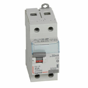 411505 Legrand Interrupteur différentiel 40A type AC 30mA bipolaire - 2 modules - Bornes alignées