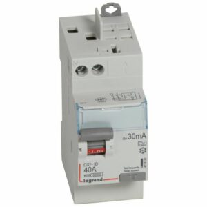 411638 Interrupteur différentiel DX3 2P 40A type A 30mA arrivée haute + départ haut - 2 modules - Legrand
