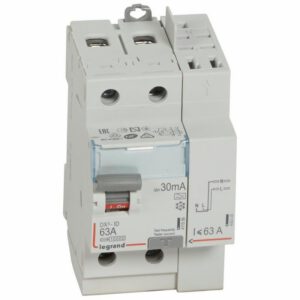 411639 Interrupteur différentiel DX3 2P 63A type A 30mA arrivée haute + départ haut - 3 modules - Legrand