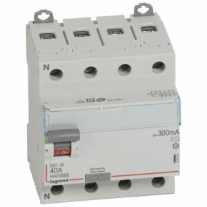 411665 Legrand Interrupteur différentiel tétrapolaire 40A type AC 300mA - 4 modules - Bornes alignées
