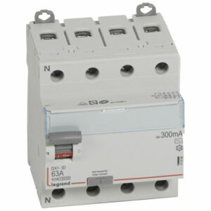 411666 Legrand Interrupteur différentiel tétrapolaire 63A type AC 300mA - 4 modules - Bornes alignées