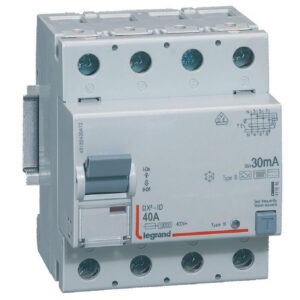 411846 Legrand Interrupteur différentiel tétrapolaire 40A type B 30mA - 4 modules - Bornes alignées