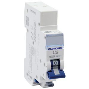 20303 EUR'OHM Disjoncteur 1P+N 6A courbe C connexion automatique 4,5kA NF