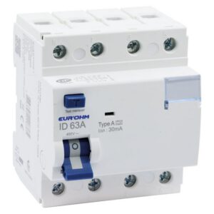 23863 EUR'OHM Interrupteur différentiel 63A 3P+N 30mA connexion à vis type A