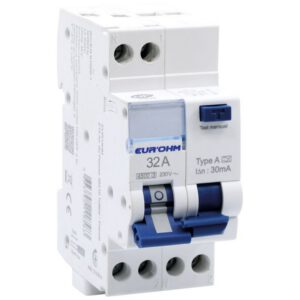 24132 EUR'OHM Disjoncteur différentiel 32A 1P+N courbe C 30mA connexion à vis type A NF