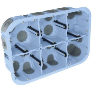 51020 EUR'OHM XL AIR'metic Boite d'encastrement étanche à l'air 2x3 postes D67 P50 pour cloisons sèches