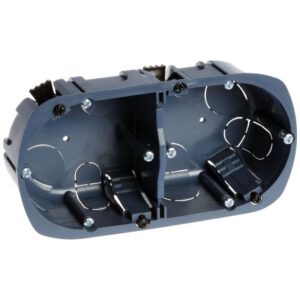 52054 EUR'OHM XL ULTRA Boite d'encastrement 2 postes D67 P40 entraxe 71mm multimatériaux