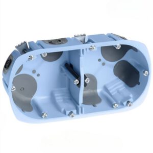 52065 EUR'OHM XL AIR'metic Boite d'encastrement étanche à l'air 2 postes D67 P50 entraxe 71mm pour cloisons sèches