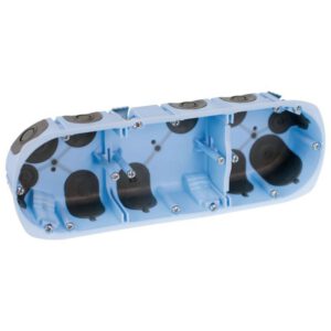 52066 EUR'OHM XL AIR'metic Boite d'encastrement étanche à l'air 3 postes D67 P40 entraxe 71mm pour cloisons sèches