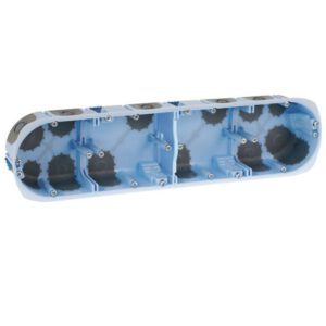 52096 EUR'OHM XL AIR'metic Boite d'encastrement étanche à l'air 4 postes D67 P50 entraxe 71mm pour cloisons sèches
